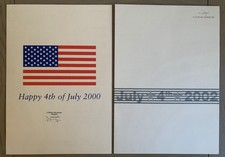MENU (X2) Concorde Air France, New York / Paris Independence Day 4 July 2000/02