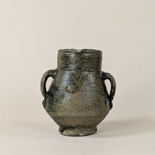 Ancien pot en grès du XVIIIe siècle, poterie rustique provinciale