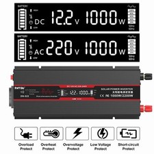 Convertisseur de Puissance Voiture Onduleur DC 12V à AC 220V LCD 1000W Chargeur