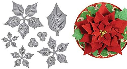 Layered poinsettia etched - layered,