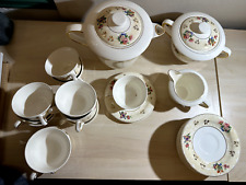 Service à café faïence de Salins France , Opaceline Modèle Simone Années 1940