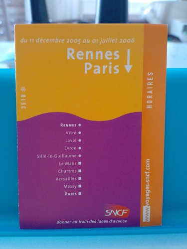 Horaires rennes paris - horaires,