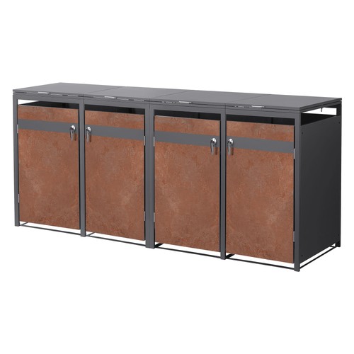 Cache poubelle anthracite - cache-poubelle,