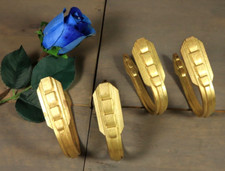 Antique French Gilt Bronze Curtain Tiebacks Wall Hooks 2 Pair Art Deco 1920s