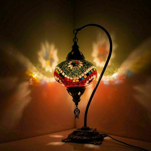 Lampe bureau mosaïque - lampe, en