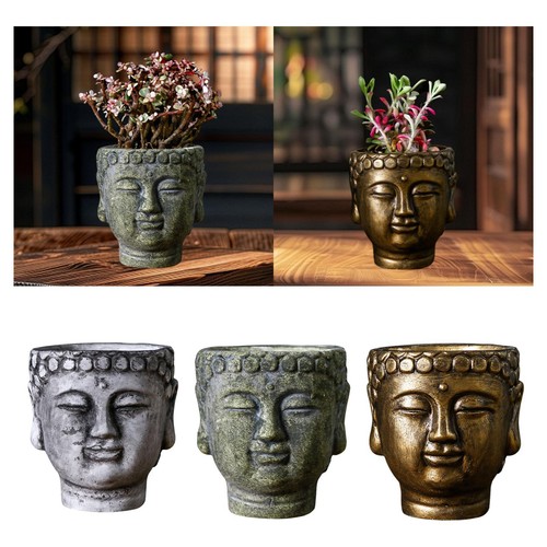 Jardinière tête bouddha - tête,