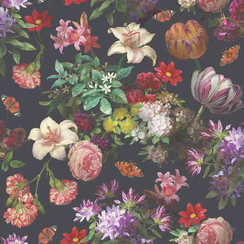 Papier peint floral brigette - peint,