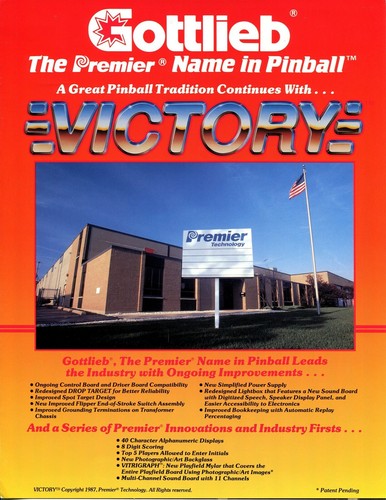Victory gottlieb pinball flyer - gottlieb,