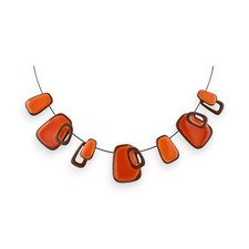 Collier géométrique orange