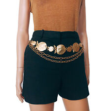 Ceinture Chaîne Vintage Années 80-90 | Motif Poissons en Laiton Doré Martelé