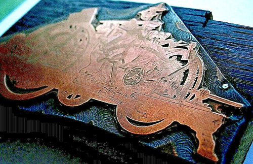 Plaque gravure cuivre - plaque,