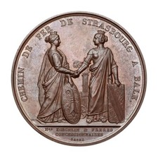 Médaille - Chemins de Fer - 1841 - De Strasbourg à Bale - Louis Philippe I - FDC