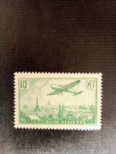 Timbre FRANCE Poste Aérienne neuf-Avion survolant Paris