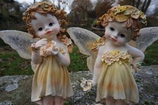10824  2  FIGURINES  STATUETTE  FEE FEES   19 CM   FAIRY  ELFE LUTIN  PROMOTION
