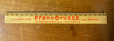 REGLE PUBLICITAIRE FRANCORUSSE DOUBLE DECIMETRE EN BOIS OBJET SCOLAIRE VINTAGE