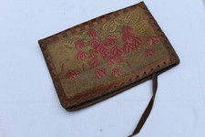 couvre livre en cuir ancien vintage protège document