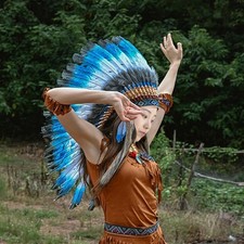 Coiffe De Plumes De Chef Indien, Bandeau Pour Jeux De Rôle De Carnaval