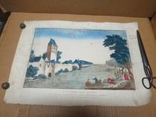 VUE D'OPTIQUE gravure couleur ville d'UTRECHT (Hollande) XVIIIème siècle