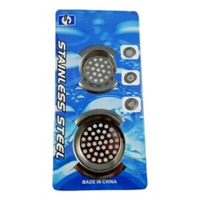 2 Crépines d' évier en Métal Filtre Grille Filtration Lavabo Douche 75 et 65 mm