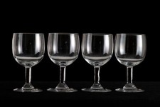 4 Verres Ballon Anciens en Verre Soufflé