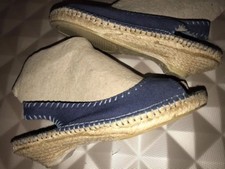 Sandales espadrilles bleu bout