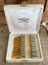 12 cuillère à moka / café expresso CHRISTOFLE modèle MARLY métal doré - 10cm