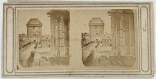 FRANCE Château de Vincennes Tour c1858 Photographie primitive Stereo Vintage