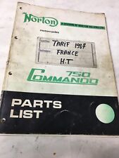 Norton Villiers 750 commando catalogue pièces détachées parts list