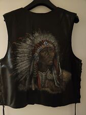 Gilet cuir / chef indien / moto / Last Rebels