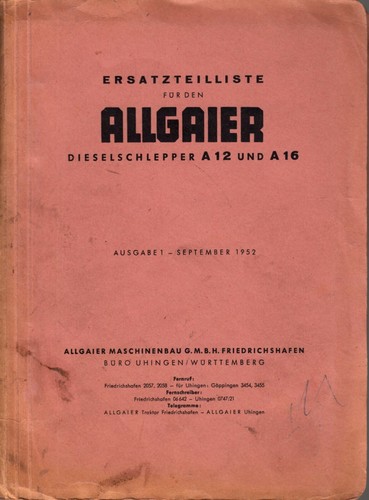 Allgaier a12 a16 - a16, liste
