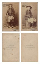 Lot 2 cdv c1860 Bretagne costume Bretons homme Scaer Kernevel   Villard photog.