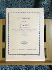Telemann Sonate en trio mi m partition flûte a bec hautbois basse c. éd. Leduc