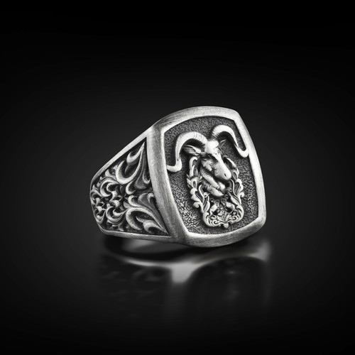 Bague chevalière homme tête