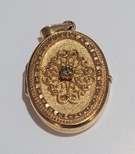 Médaillon Pendentif Porte Photo Cassolette Plaqué Or Jaune #GT# D2