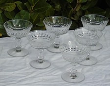 Val Saint Lambert -  6 coupes à champagne en cristal modèle Esneux Chartreuse