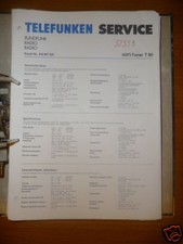 Service Manuelle Telefunken T 80 Tuner, Original