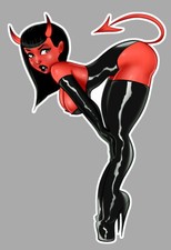 STICKER PIN UP VINTAGE DIABLESSE HOT ROD 9cm AUTOCOLLANT VINYL PD008