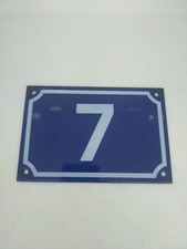 authentique plaque émaillée numéro de rue 7
