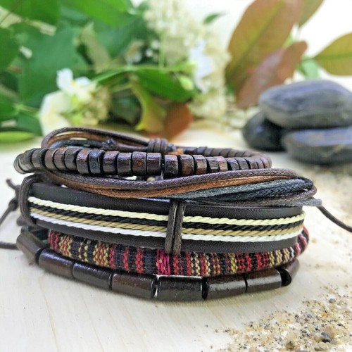 Ensemble bracelets naturel - 4,