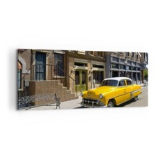 Impression sur Toile 100x40cm Tableaux Image Voiture américaine classique ville