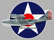 STICKER AVION CATALINA PBY 5 HYDRAVION AMERICAIN COCARDE US NAVY USA 10cm AV022