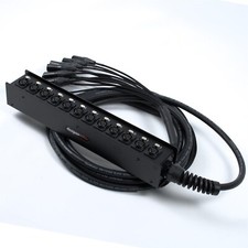 12 Voie Scene Boîte (Long), Neutrik XLR, Van Damme Noir Série Serpent Câble Loom