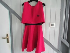 MAJE ROBE COURTE ROUGE CERISE T 36