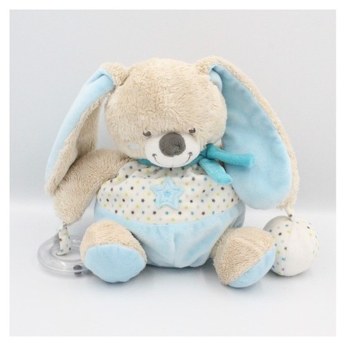 Doudou lapin bleu - , blanc