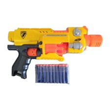 Nerf N-Strike Barricade RV-10 Jaune + 10 Fléchettes Neuves – Pistolet Auto TBE