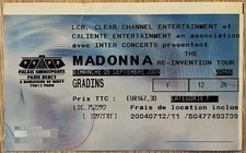 Madonna - Ticket concert Re Ivention Tour - N° F 12 24 du 5/9 2004 -Paris Bercy