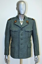 Vintage 40's  Genuine Swiss firefighter jacket grey/green wool size 38