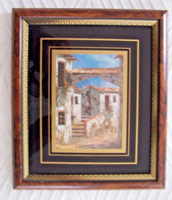 CADRE et Gravure Impression sur le Thème Ruelle Typique aux BALEARES