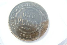 MONNAIE "AUSTRALIE  " ONE PENNY 1911  - SOUS ÉTUIS & FEUILLE / SUPERBE A VOIR