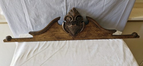 Ancien fronton sculté bois - fronton, en